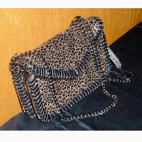 SONDRA ROBERTS Flap Cheetah Animal Print Bronze Shoulder bag Crossbody NWT - Picture 8 of 9